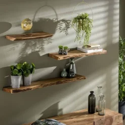 Hoyz Collection Hoyz - Wandplank 120 edge - Acaciahout - Bruin
