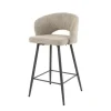 Barkrukken-Hoyz Collection - Barstoel Boucle Salon - 2 Stuks - Boucle Zandkleur