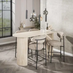 Bartafels-Hoyz Collection - Bartafel Romano Arch Plat Ovaal 180cm - Keramiek Travertin