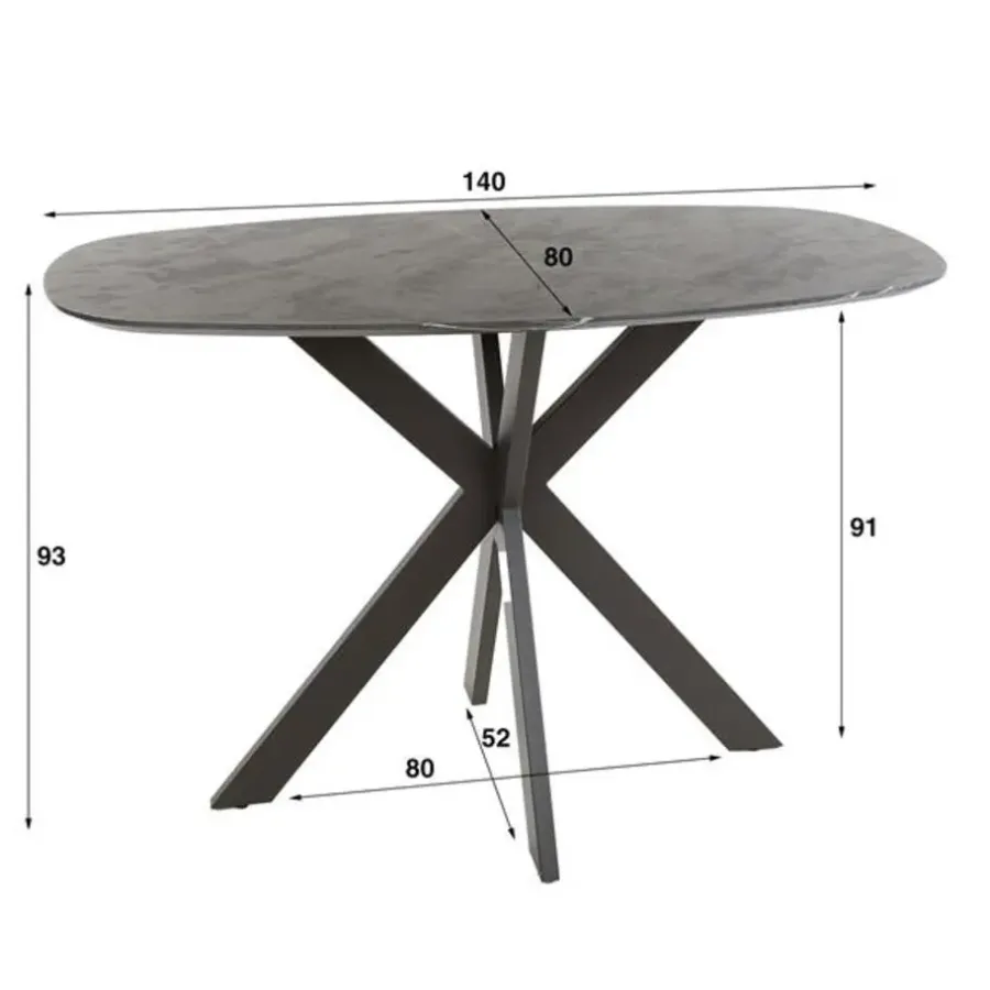 Hoyz Collection - Bartafel Kruisframe Deens Ovaal - 3D Zwart Bruin