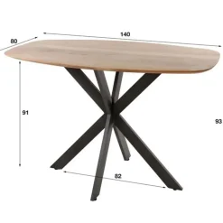 Bartafels-Hoyz Collection - Bartafel Arhus 140cm - Massief Acacia Naturel