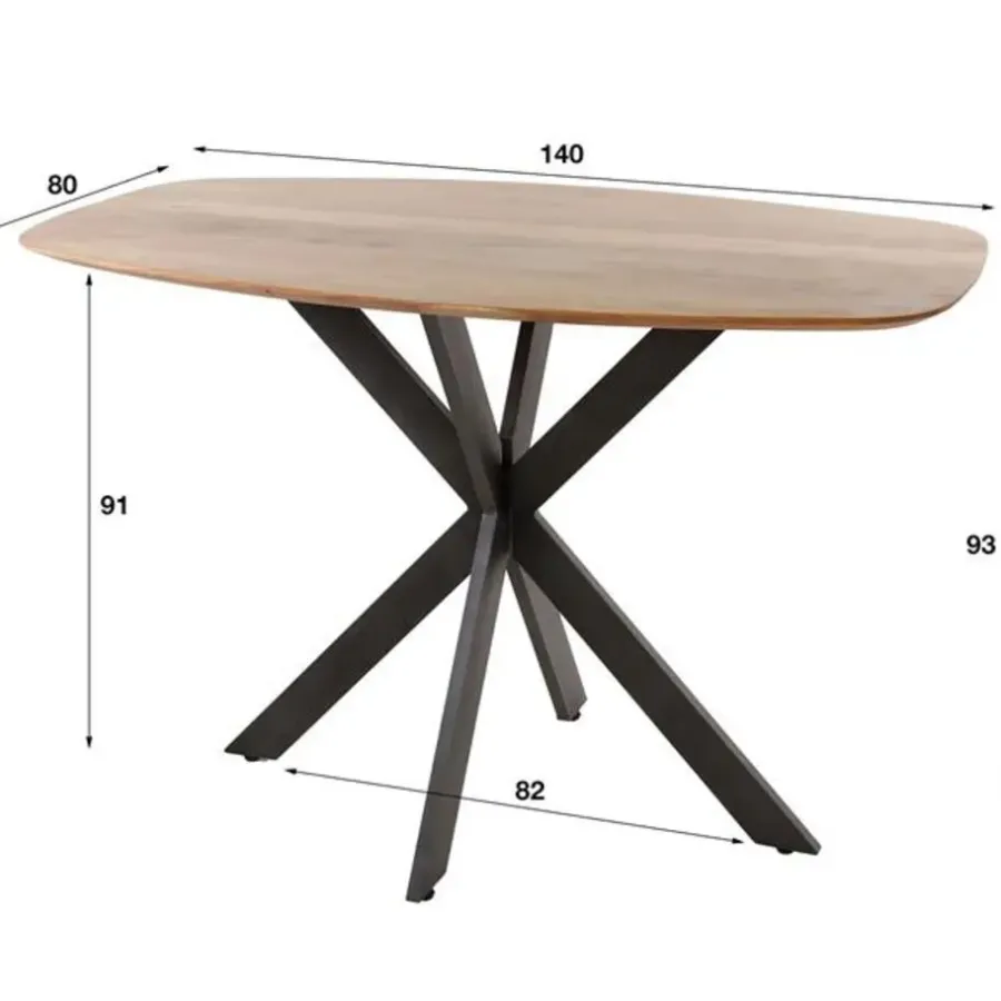 Bartafels-Hoyz Collection - Bartafel Arhus 140cm - Massief Acacia Naturel