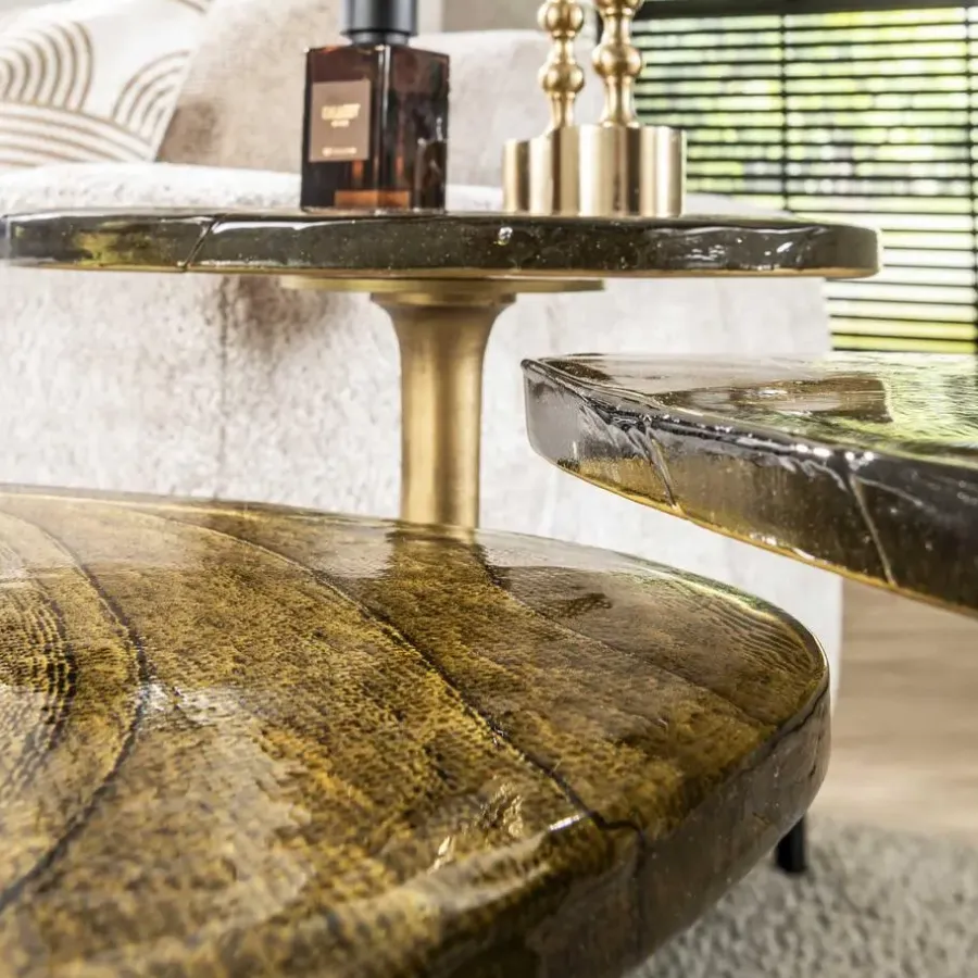 Bijzettafels-Hoyz Collection - Bijzettafel Eclipse S - Goud Antiek Finish