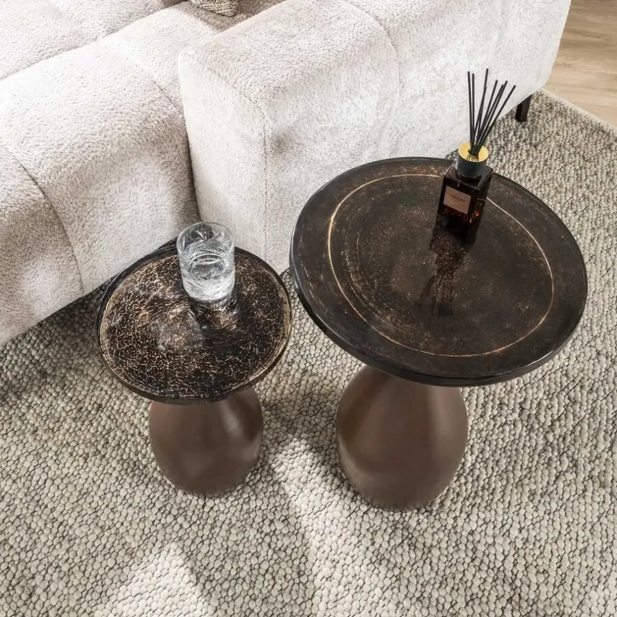 Hoyz Collection - Bijzettafel Eclipse Druppel S - Koper Antiek Finish