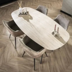 Ovale Eettafels-Hoyz Collection - Eetkamertafel 180 Ceramic - Ceramic Travertine