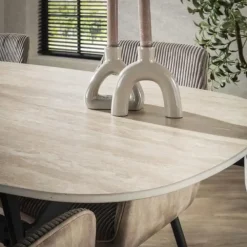 Ovale Eettafels-Hoyz Collection - Eetkamertafel 180 Ceramic - Ceramic Travertine