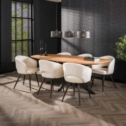 Hoyz Collection - Eetkamertafel Arhus Solid 180cm - Acaciahout - 6 personen