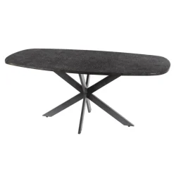 Hoyz Collection - Eettafel Metallic Deens Ovaal 215 Cm - Zwartbruin