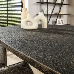 Hoyz Collection - Eettafel Metallic Deens Ovaal 215 Cm - Zwartbruin