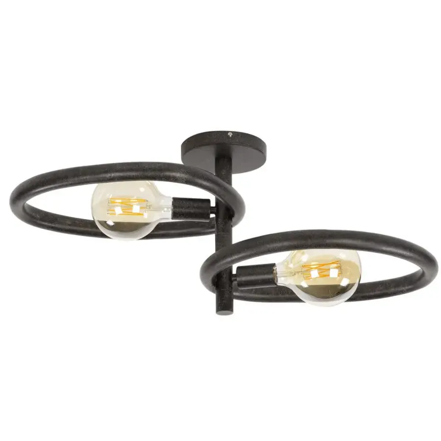Hoyz Collection - Plafondlamp Pebble 2-lichts - Artic Zwart