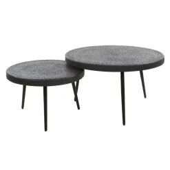 Salontafels-Hoyz Collection - Salontafel Drop Shape - 3D Zwart Bruin - Set van 2