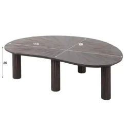 Salontafels-Hoyz Collection - Salontafel 110cm Niervormig Maya Teak - Teak Rust Brown