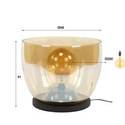 Staande Lampen-Hoyz Collection - Vloerlamp UP XXL - Amberkleurig Glas - Ø48