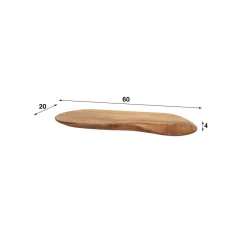 Wandplanken-Hoyz Collection - Wandplank 60cm Organic - Massief Acacia Naturel