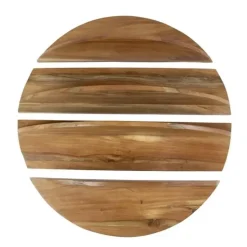 Hoyz Collection - Wandschap Set-4 Rond - Massief Margosa Naturel