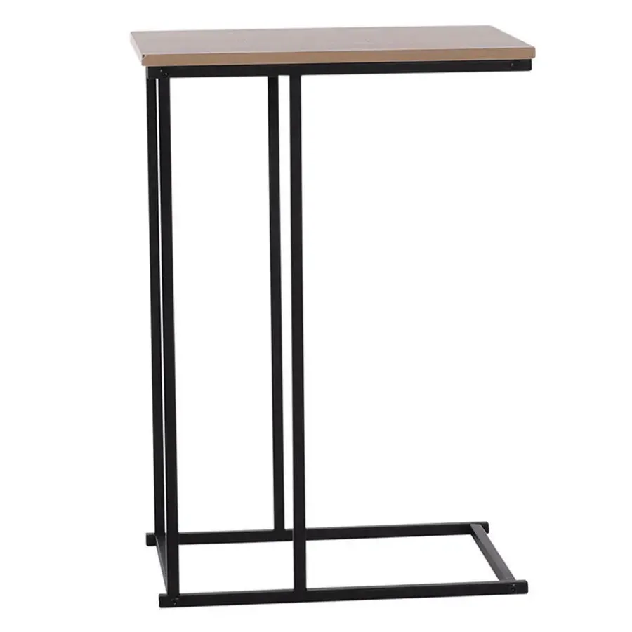 H&S Collection Bijzettafel - zwart/bruin - 40 x 26 x 58 cm