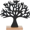 Beelden-H&S Collection HS Collection Deco levensboom - aluminium/hout - 27 cm - zwart