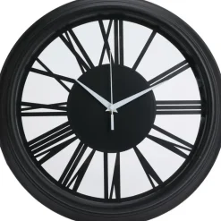 H&S Collection Wandklok Memphis - D37 cm - kunststof - zwart