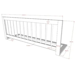 Kinderbedden-Vipack Huisbed Forrest 90x200cm met bedhekje en bedlade - wit beukenhout