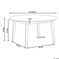 Ronde Eettafels-Leen Bakker HUNTLEY - Eettafel - Lichtbruin - 140 cm - MDF
