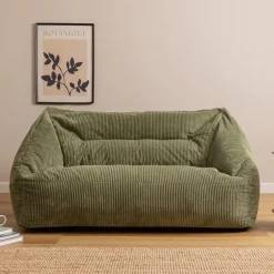 Zitzakken-icon - Cecilia Zitzak Bank - Ribfluweel - Saliegroen