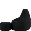 Zitzakken-icon - Dalton XL Zitzak Fauteuil met Poef - Gaming - Zwart
