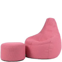 Zitzakken-icon - Dalton Zitzak Fauteuil met Poef - Gaming - Roze
