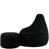 Zitzakken-icon - Dalton Zitzak Fauteuil met Poef - Gaming - Zwart