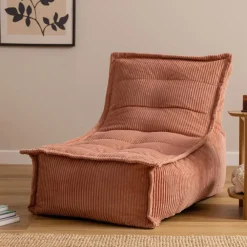 Zitzakken-icon - Dolce Lounge Zitzak - Ligstoel - Ribfluweel Fauteuil - Oud roze