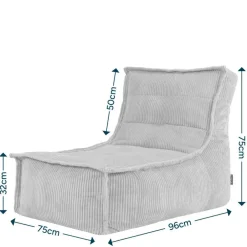 Zitzakken-icon - Dolce Lounge Zitzak - Ligstoel - Ribfluweel Fauteuil - Oud roze