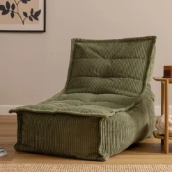 Zitzakken-icon - Dolce Lounge Zitzak - Ligstoel - Ribfluweel Fauteuil - Saliegroen