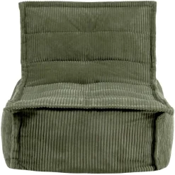 Zitzakken-icon - Dolce Lounge Zitzak - Ligstoel - Ribfluweel Fauteuil - Saliegroen