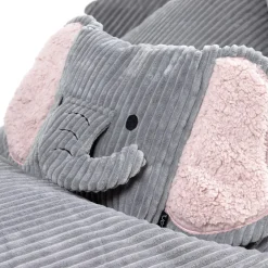 Zitzakken-icon - Kinderzitzak Stoel Olifant - Ribfluweel - Grijs