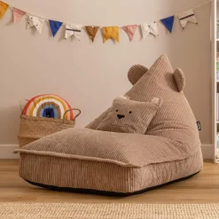 Zitzakken-icon - Kinderzitzak Stoel Teddybeer - Ribfluweel - Bruin