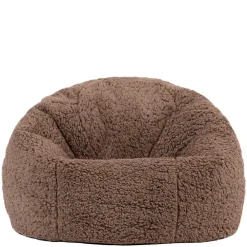 icon - Kingston Kinderzitzak Stoel - Ribfluweel - Fluffy Pluche Teddy - Mocha