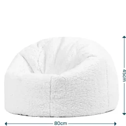 icon - Kingston Kinderzitzak Stoel - Ribfluweel - Fluffy Pluche Teddy - Mocha