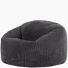 Zitzakken-icon - Kingston XL Zitzak Fauteuil - Ribfluweel - Houtskool