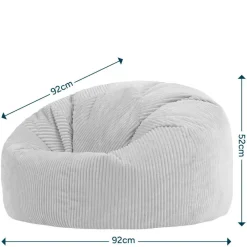 Zitzakken-icon - Kingston XL Zitzak Fauteuil - Ribfluweel - Houtskool