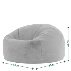 icon - Kingston Zitzak Fauteuil - Fluffy Pluche Imitatiebont - Grijs