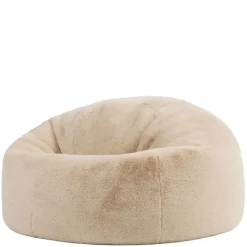 Zitzakken-icon - Kingston Zitzak Fauteuil - Fluffy Pluche Imitatiebont - Crème