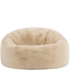 Zitzakken-icon - Kingston Zitzak Fauteuil - Fluffy Pluche Imitatiebont - Crème