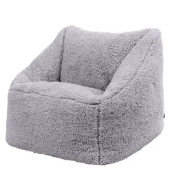 icon Kindersitzakken Teddybeer - Fleece Zitzak - Grijs