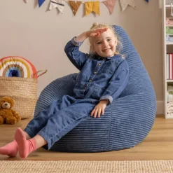 Zitzakken-icon Kinderzitzakken Dalton - Corduroy Zitzak - Denimblauw