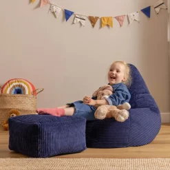 icon Kinderzitzakken Dalton - Corduroy Zitzak - Marineblauw
