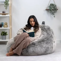 Zitzakken-icon Zitzak Cocoon - Zitzak van Imitatiebont - Poolwolf