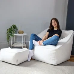 icon Zitzak en Poef Natalia - Fleece Zitzak Fauteuil - Crème