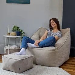 Zitzakken-icon Zitzak en Poef Natalia - Chenille Zitzak Fauteuil - Beige