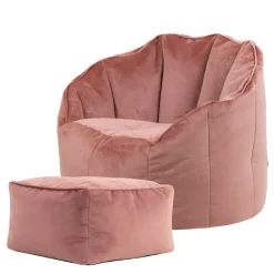 Zitzakken-icon Zitzak en Poef Sirena - Zitzak Velvet - Oud roze