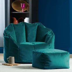 icon Zitzak en Poef Sirena - Zitzak Velvet - Blauwgroen