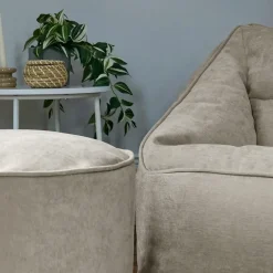 Zitzakken-icon Zitzak en XL Poef Natalia - Chenille Zitzak Fauteuil - Beige